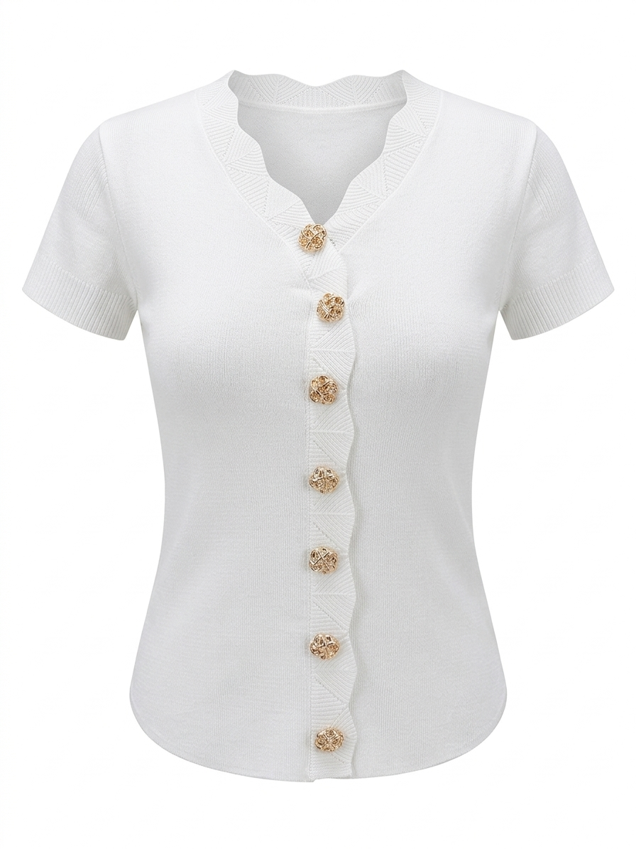 ולצת סריג עדינה עם צווארון V