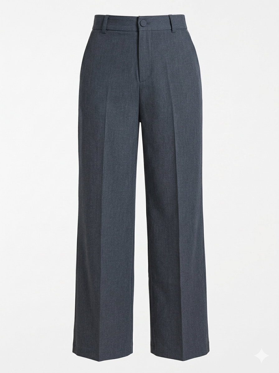 Grey Pleated Tailored Trousers