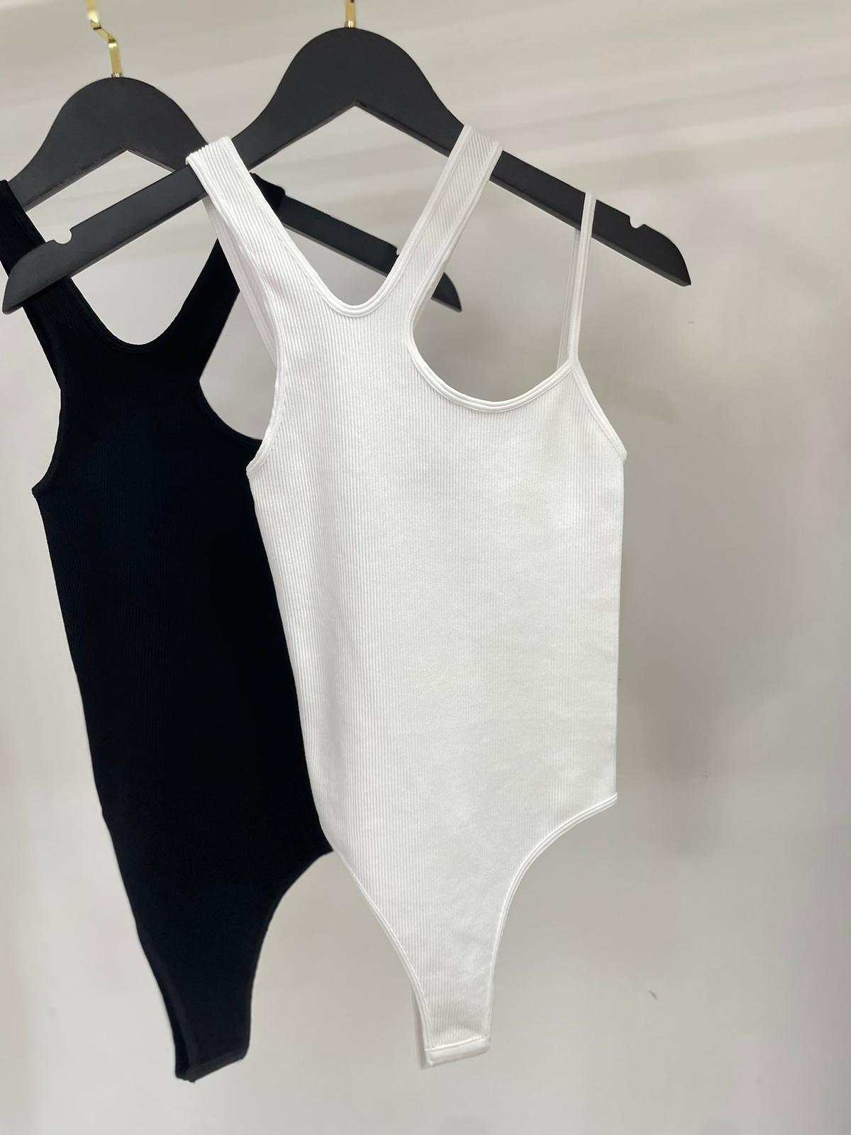 Asymmetric Cut-Out Ribbed Bodysuit