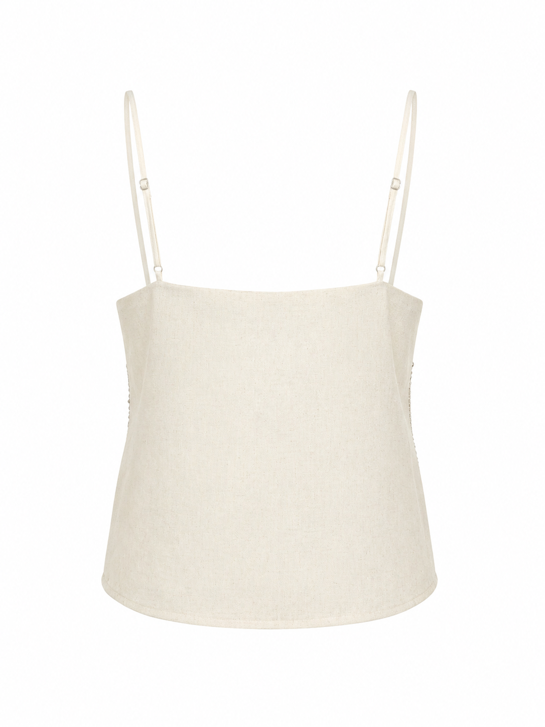 Sequin embroidered linen camisole
