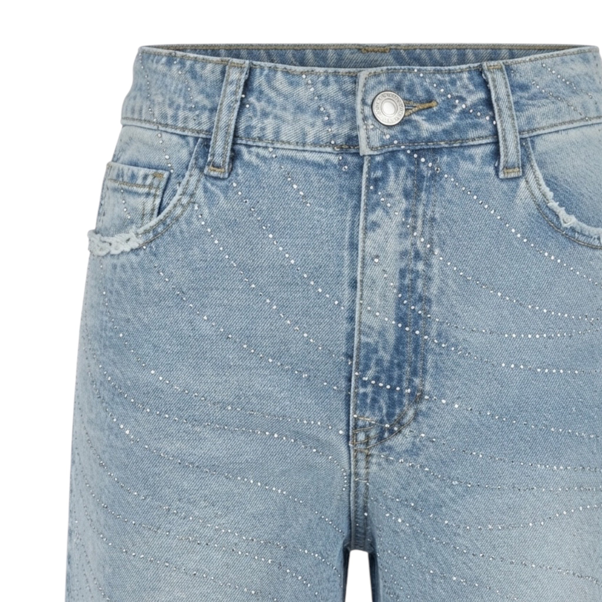 ג׳ינס Wide Leg עם אבני נצנוץ
