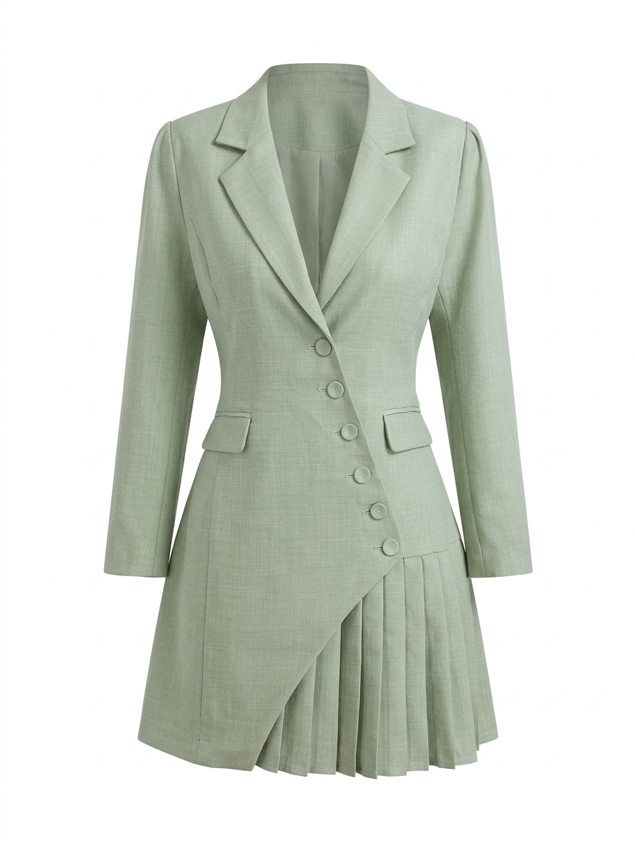 שמלת גקט מנטה עם כפתורים