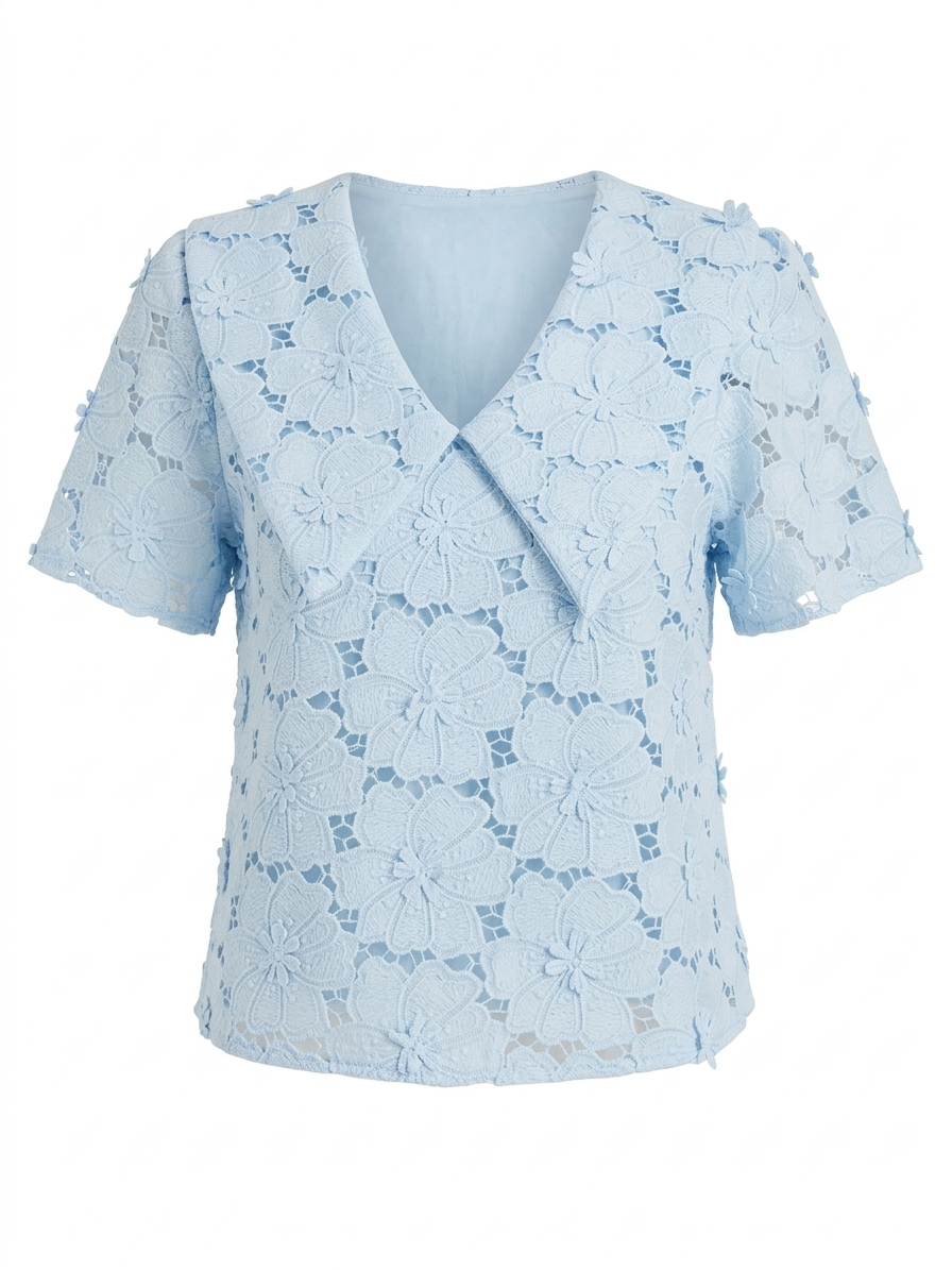 Short-Sleeve Floral Blouse