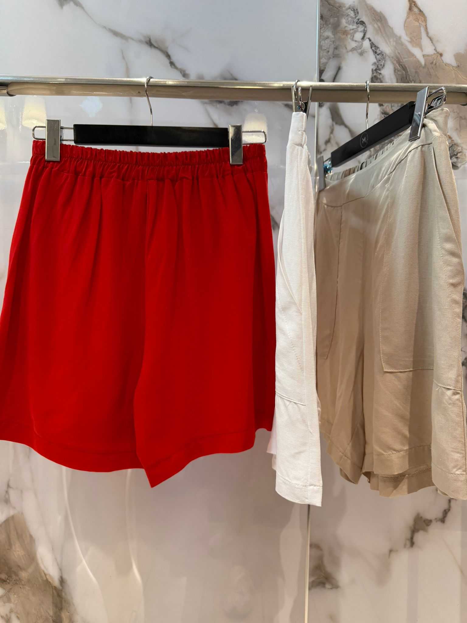 Classic High-Waist Linen Blend Shorts