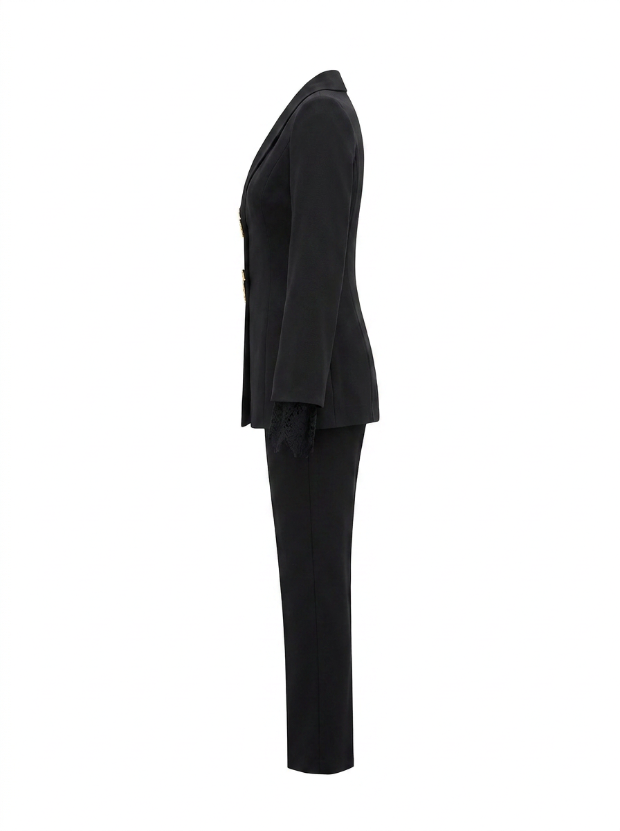 Abstract Gold Clasp Tailored Suit