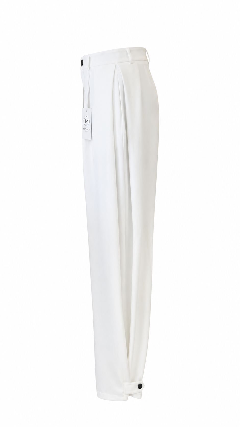 מכנס לבן קלאסי בגזרת wide leg