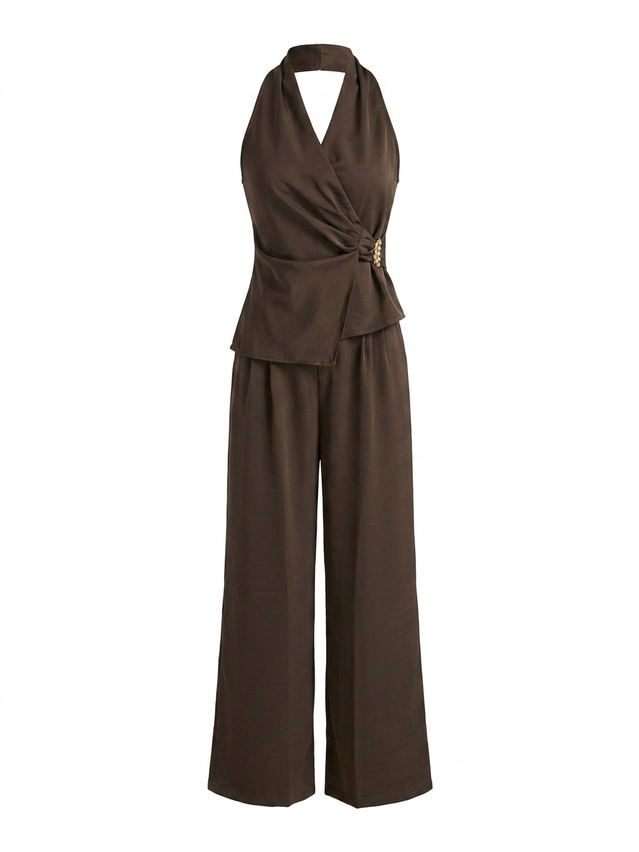 Tailored Vest and Wide-Leg Pants Set