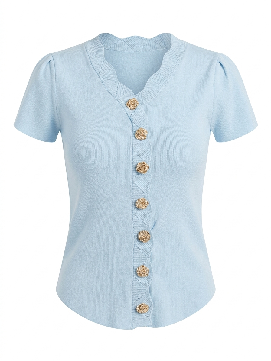 ולצת סריג עדינה עם צווארון V