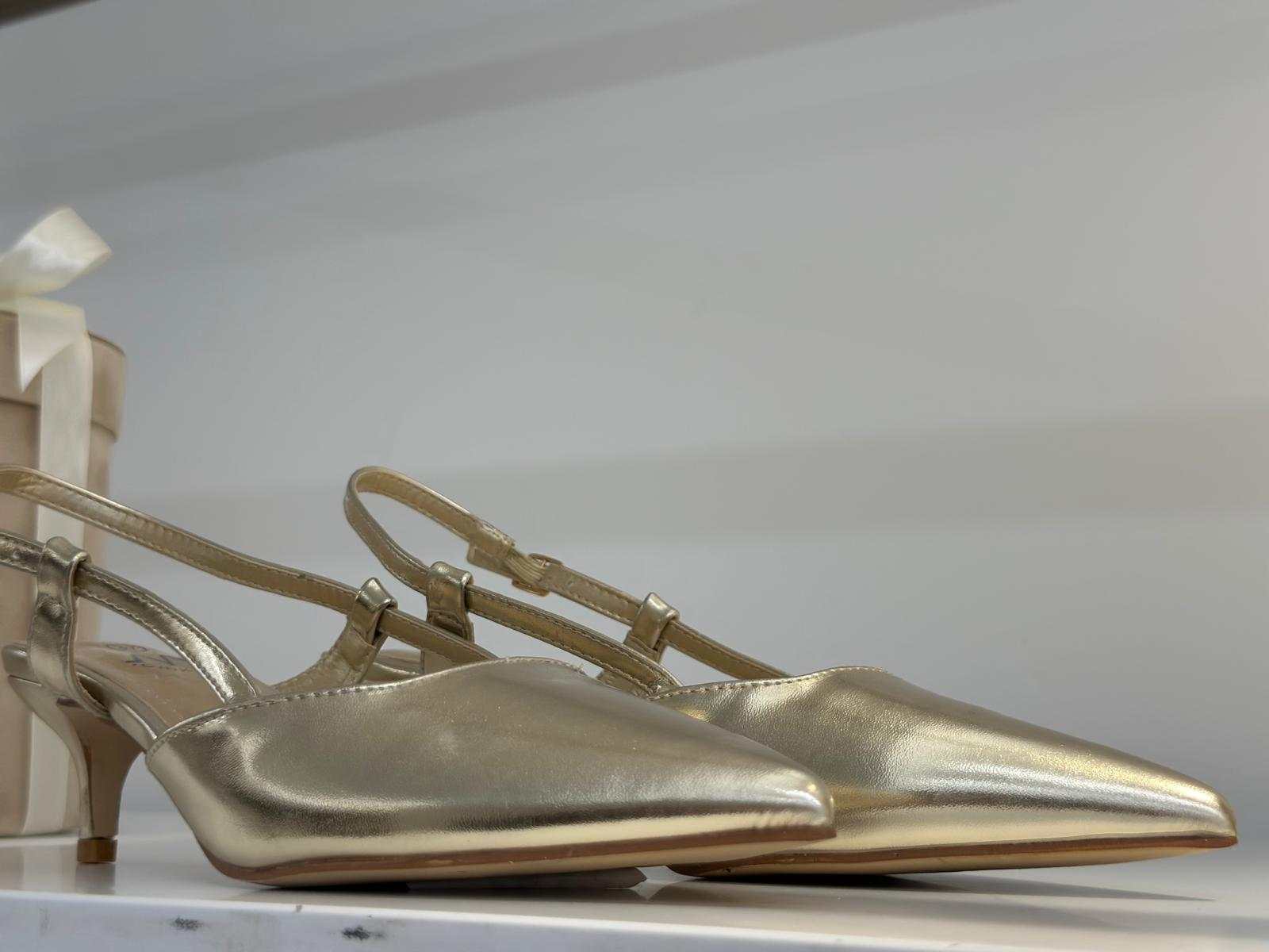 Gold Slingback Heel