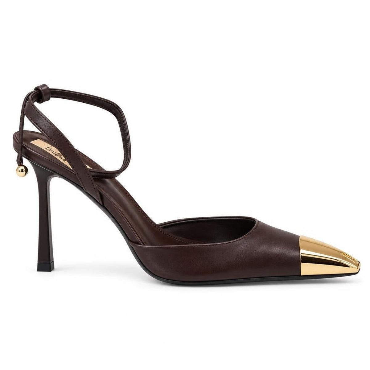 נעלי עקב ליאן לנשים בחום וזהב