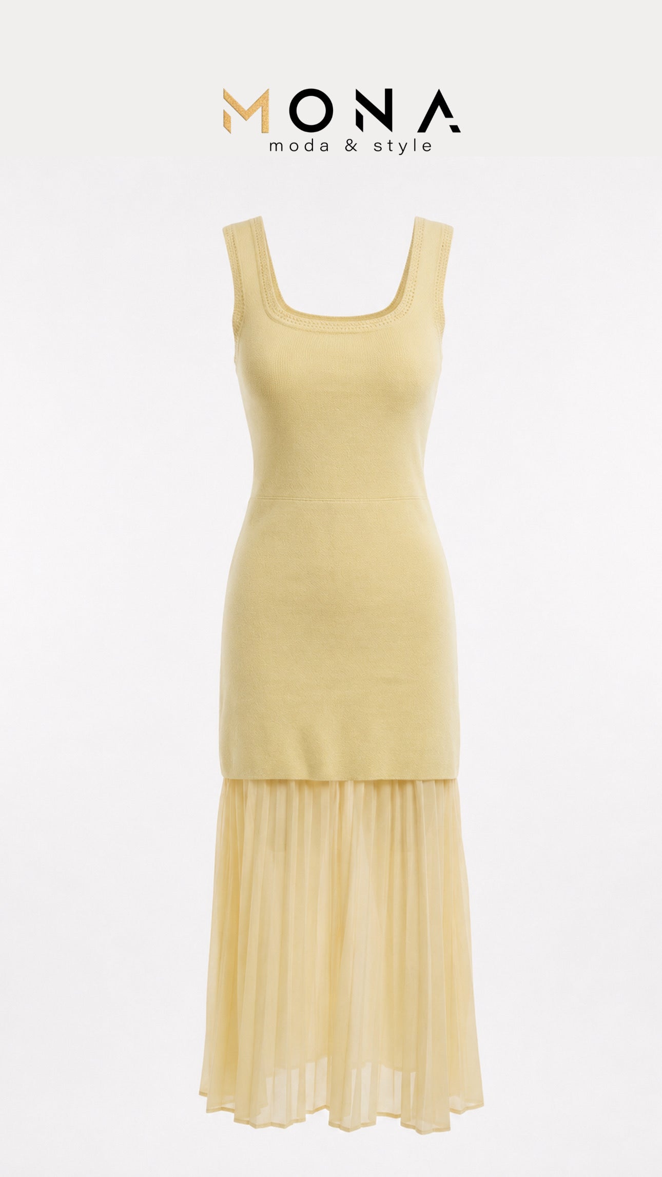 Maxi Dress with Pleated Hem