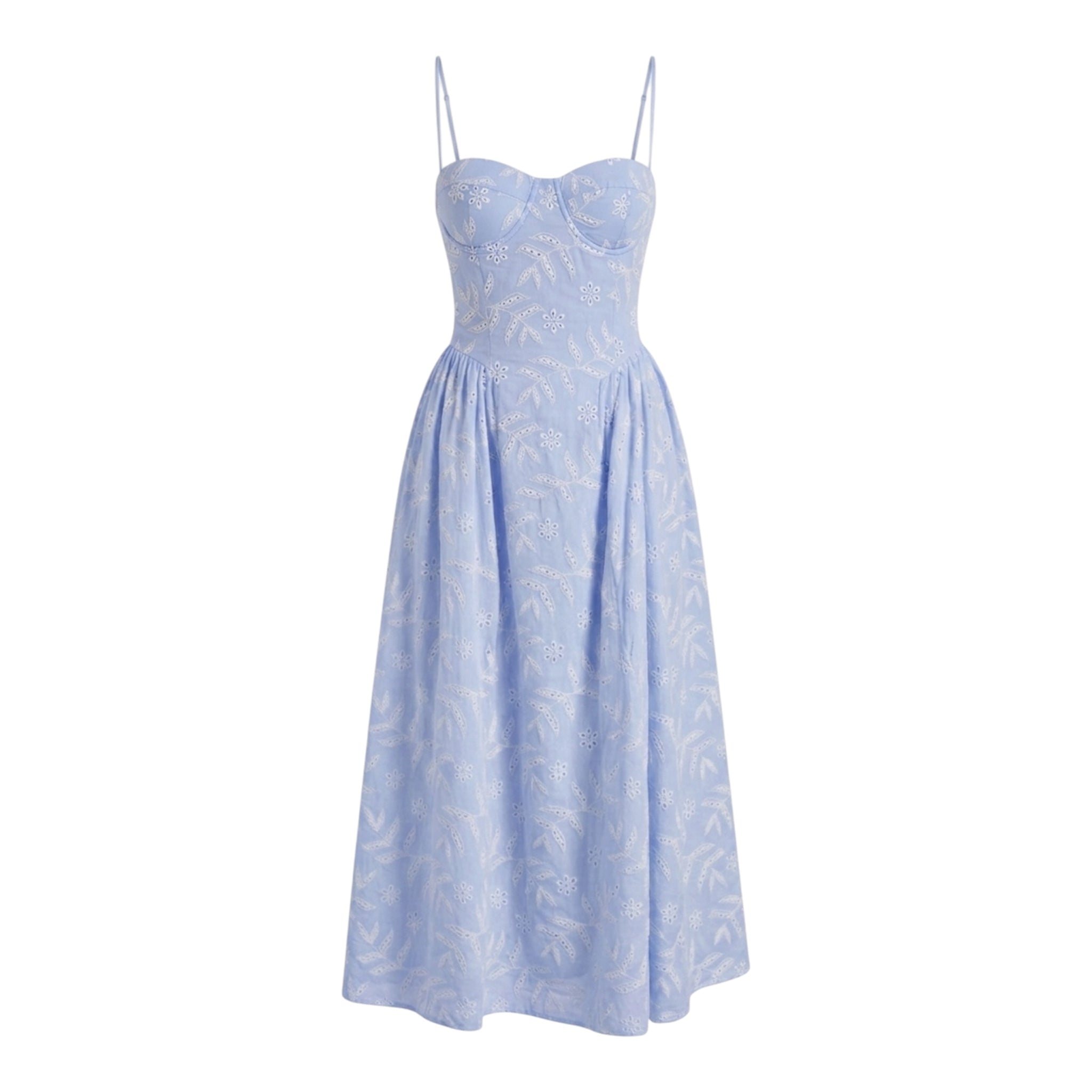 Pastel Lemon Eyelet Bustier Dress