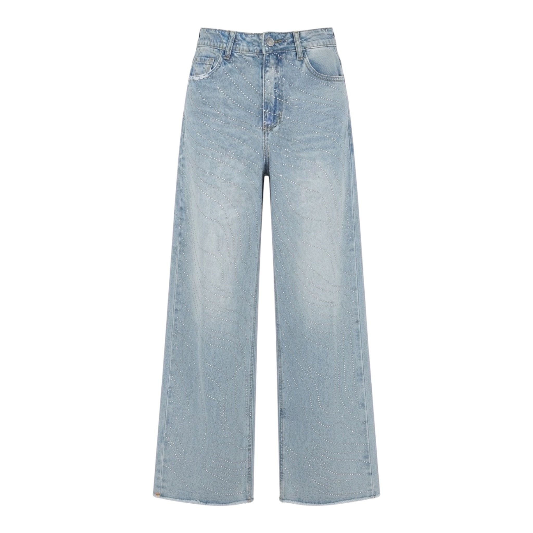 ג׳ינס Wide Leg עם אבני נצנוץ