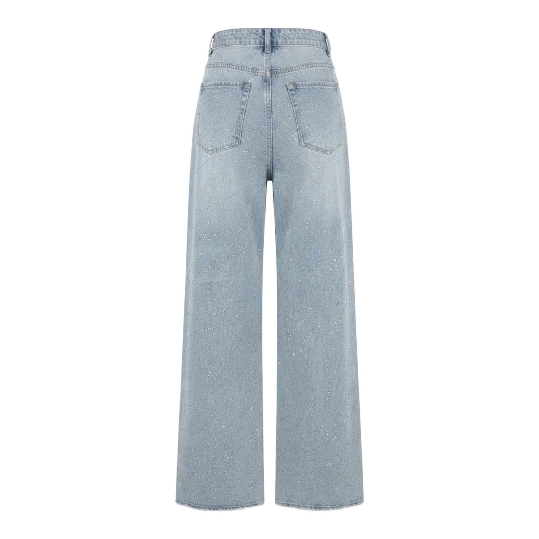 ג׳ינס Wide Leg עם אבני נצנוץ