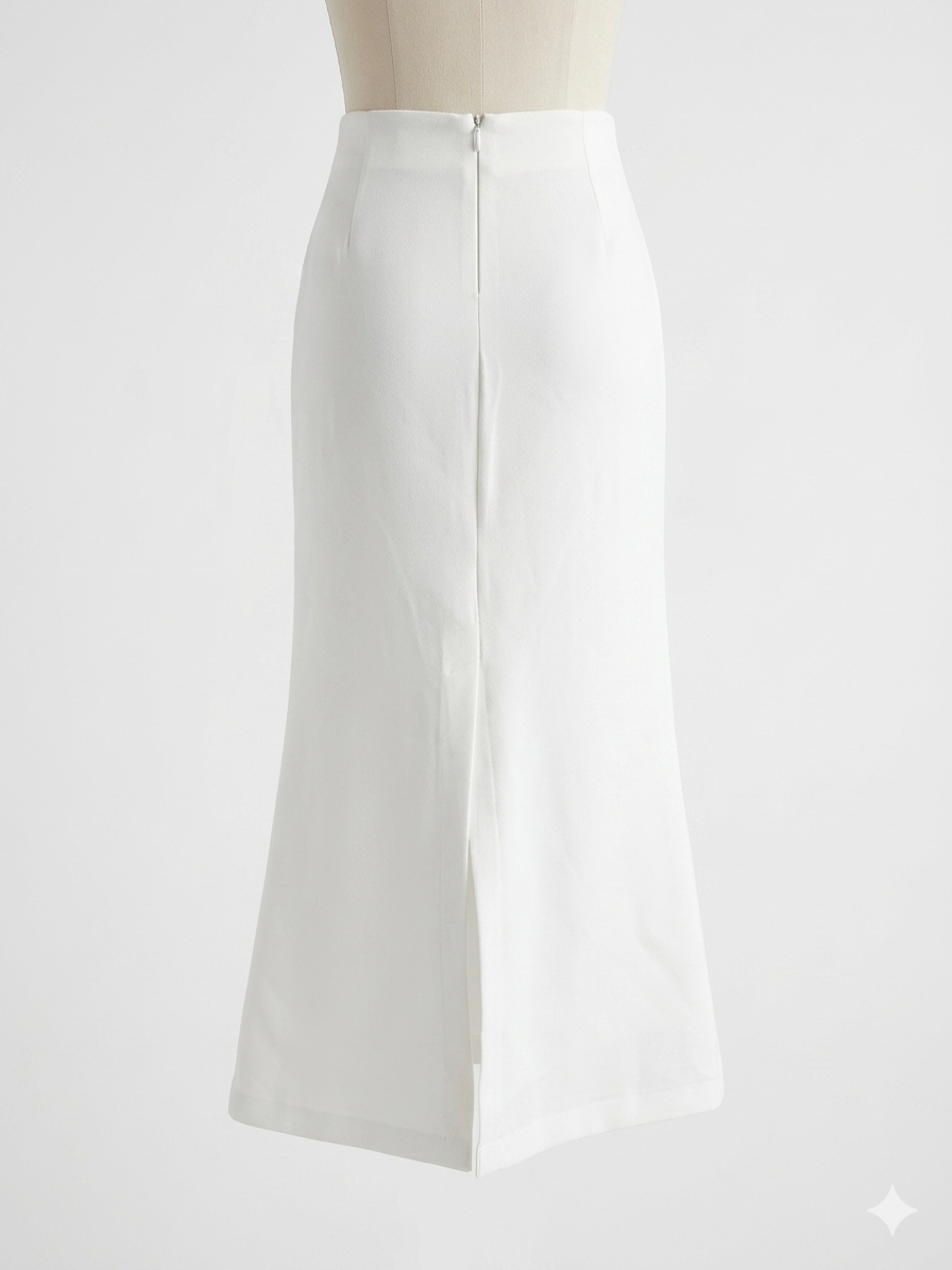 Satin Midi Skirt with Side Draping