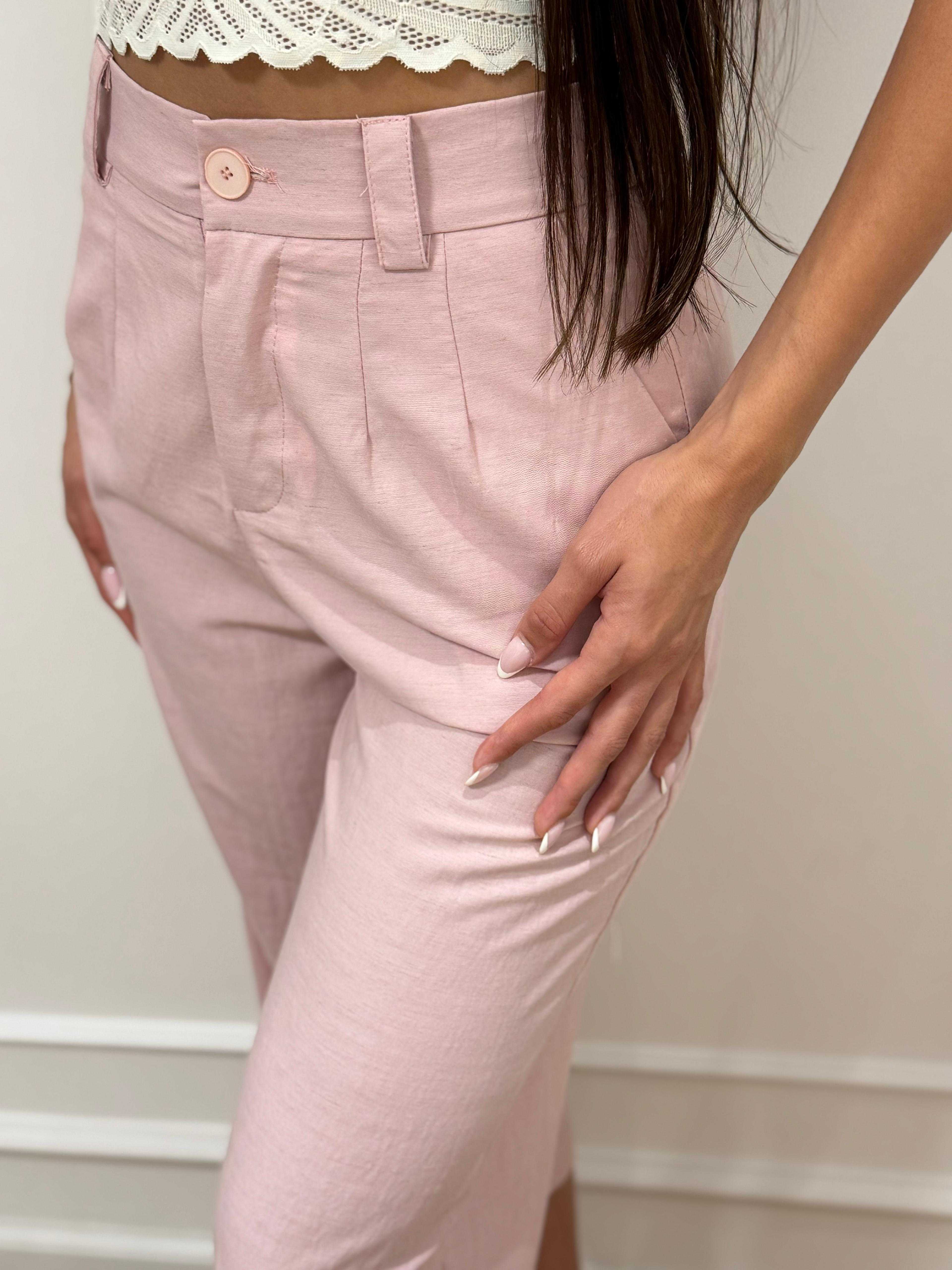 High Waisted Tailored 3/4 Length Chino Pants