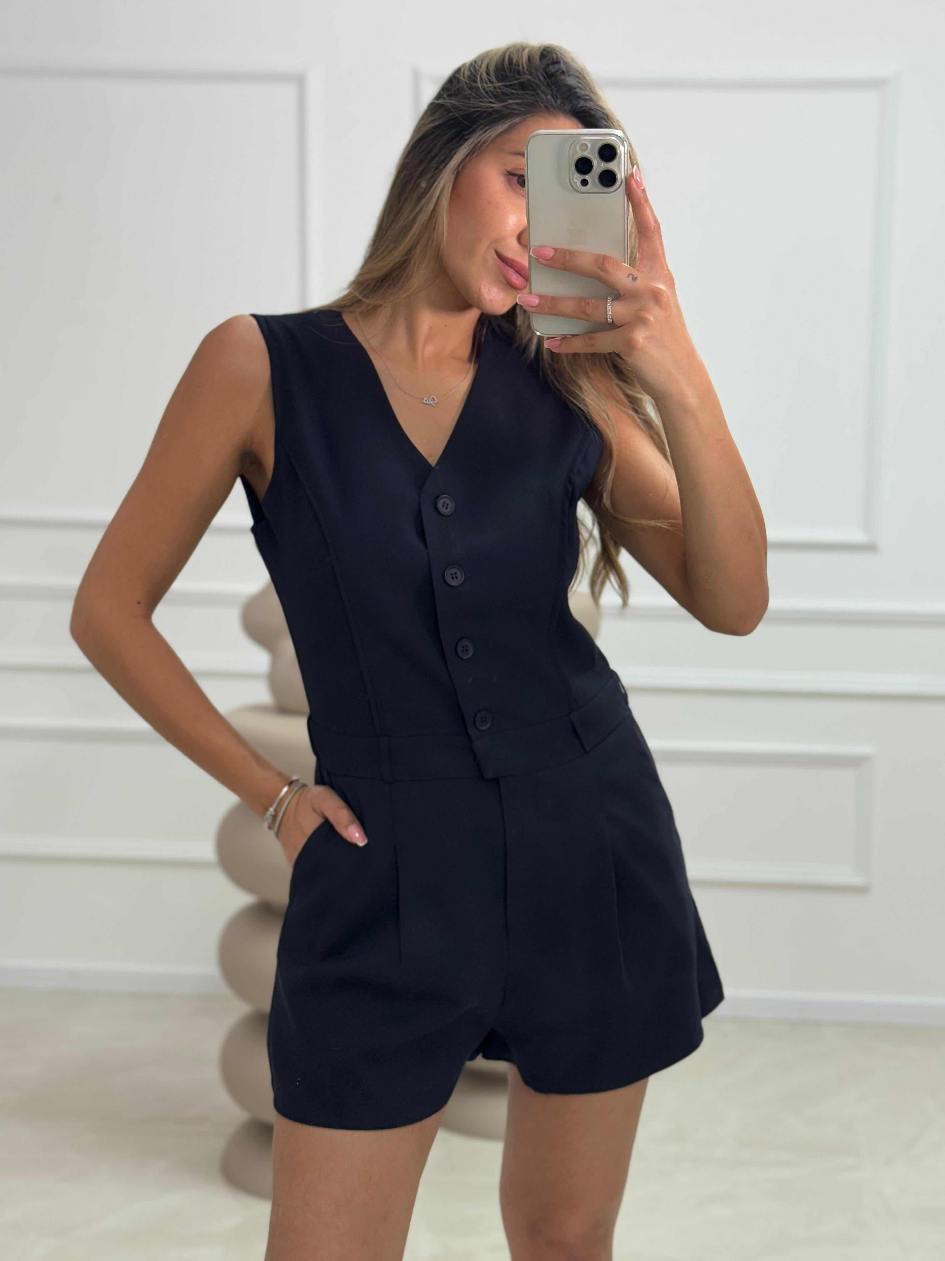 Tailored Sleeveless Short Jumpsuit