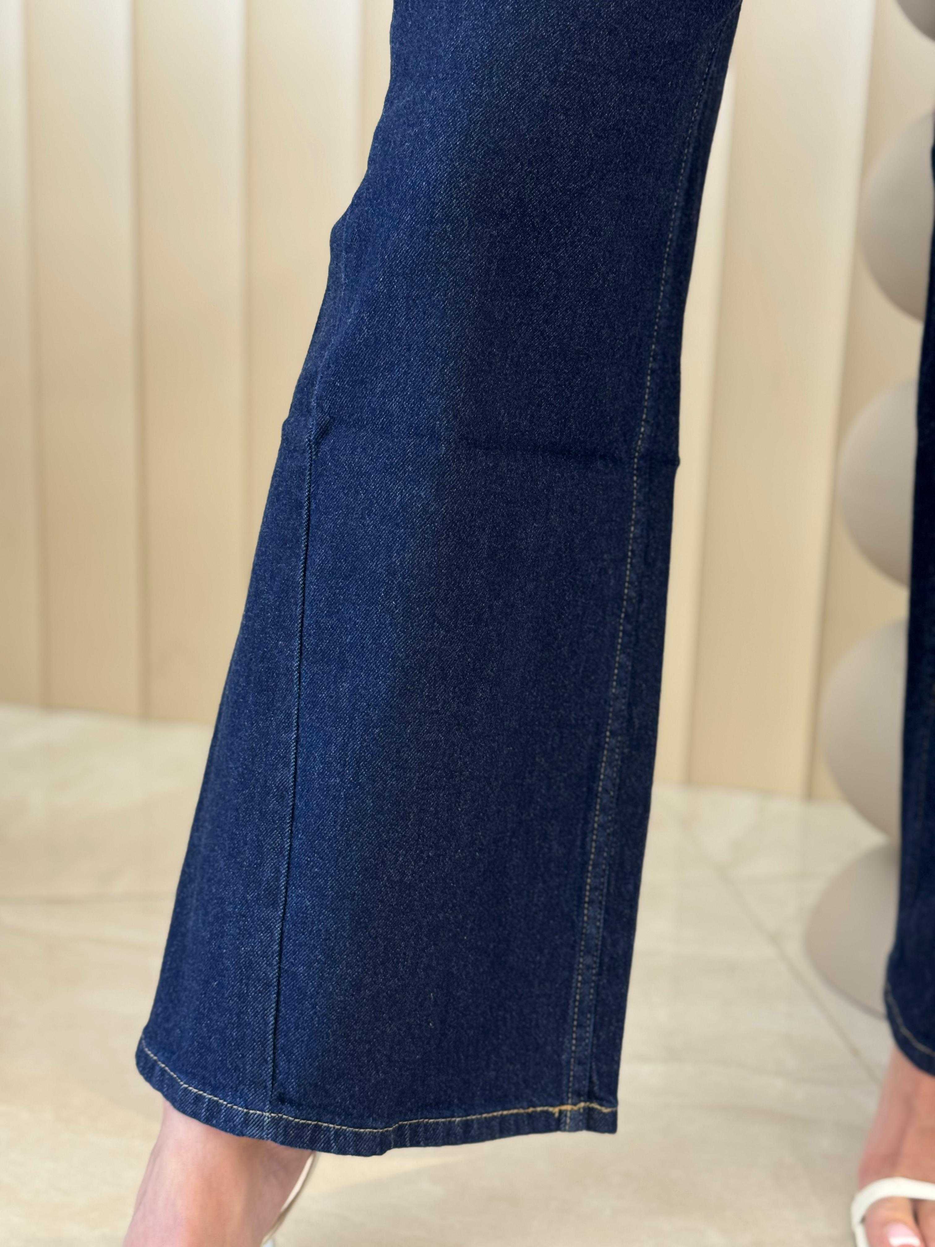 High-Waist Wide-Leg Lycra Jeans