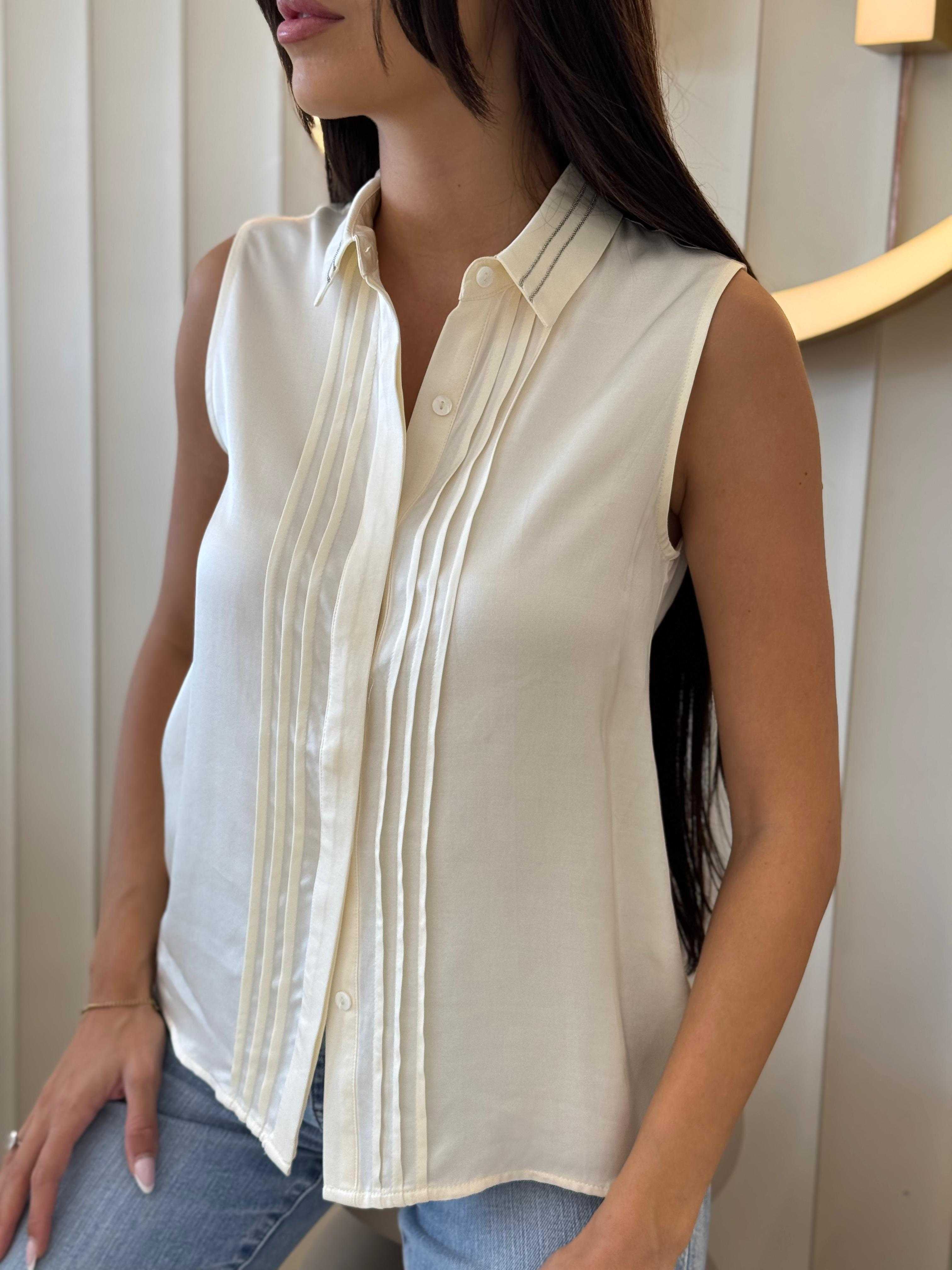 מכופתרת פסיים סטן לנשים עם כפתורים ופסים אופנתיים