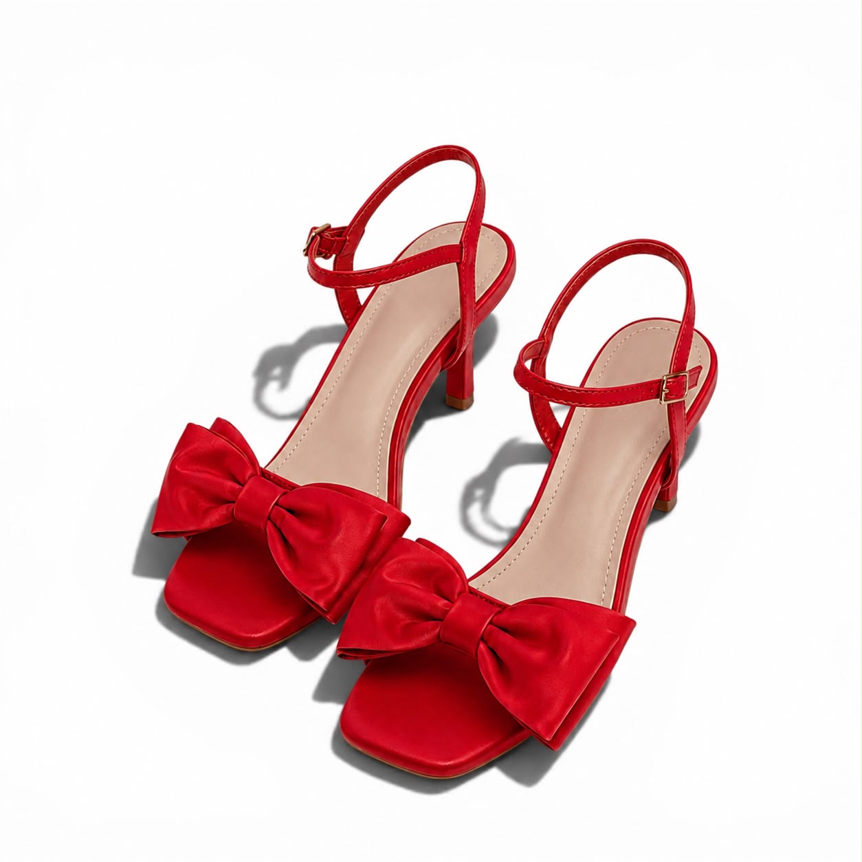 Chic Bow Accent Slingback Heels