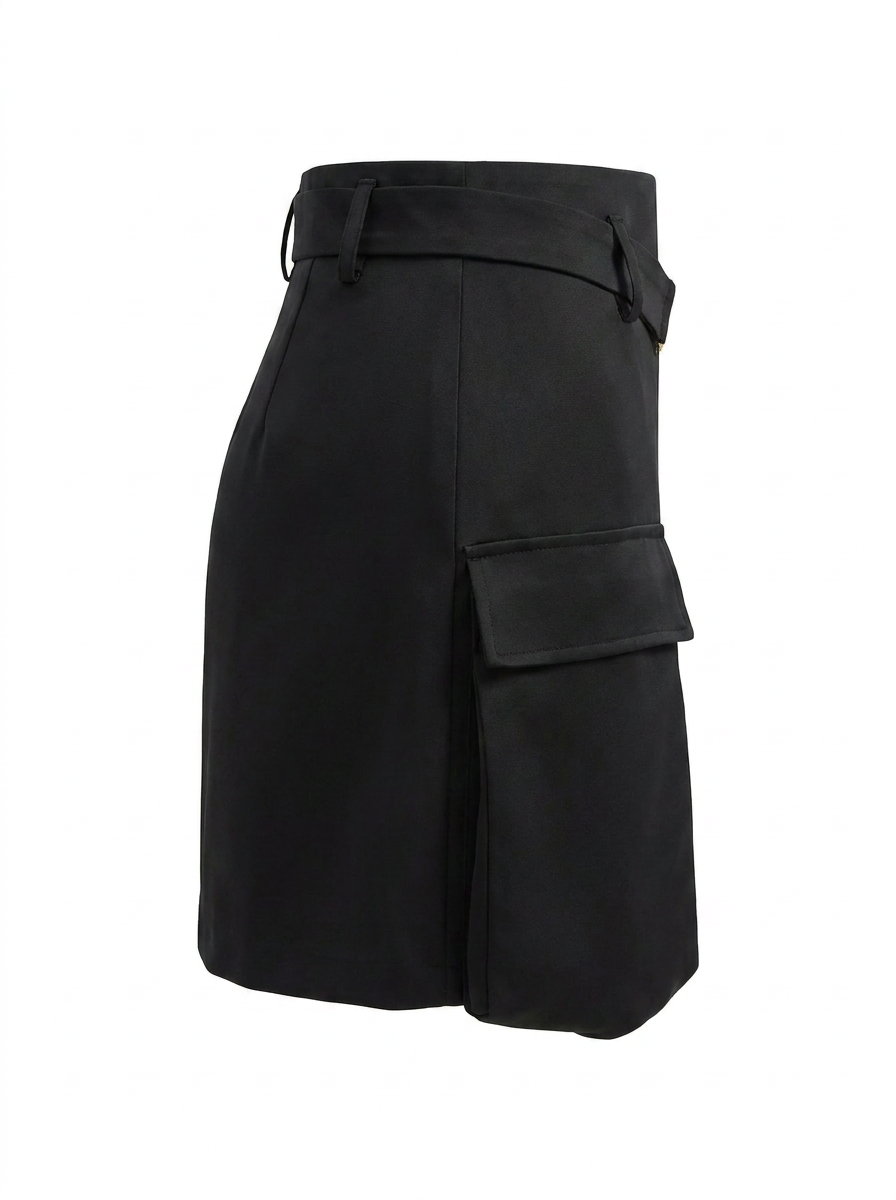 Buckle Cargo Mini Skirt