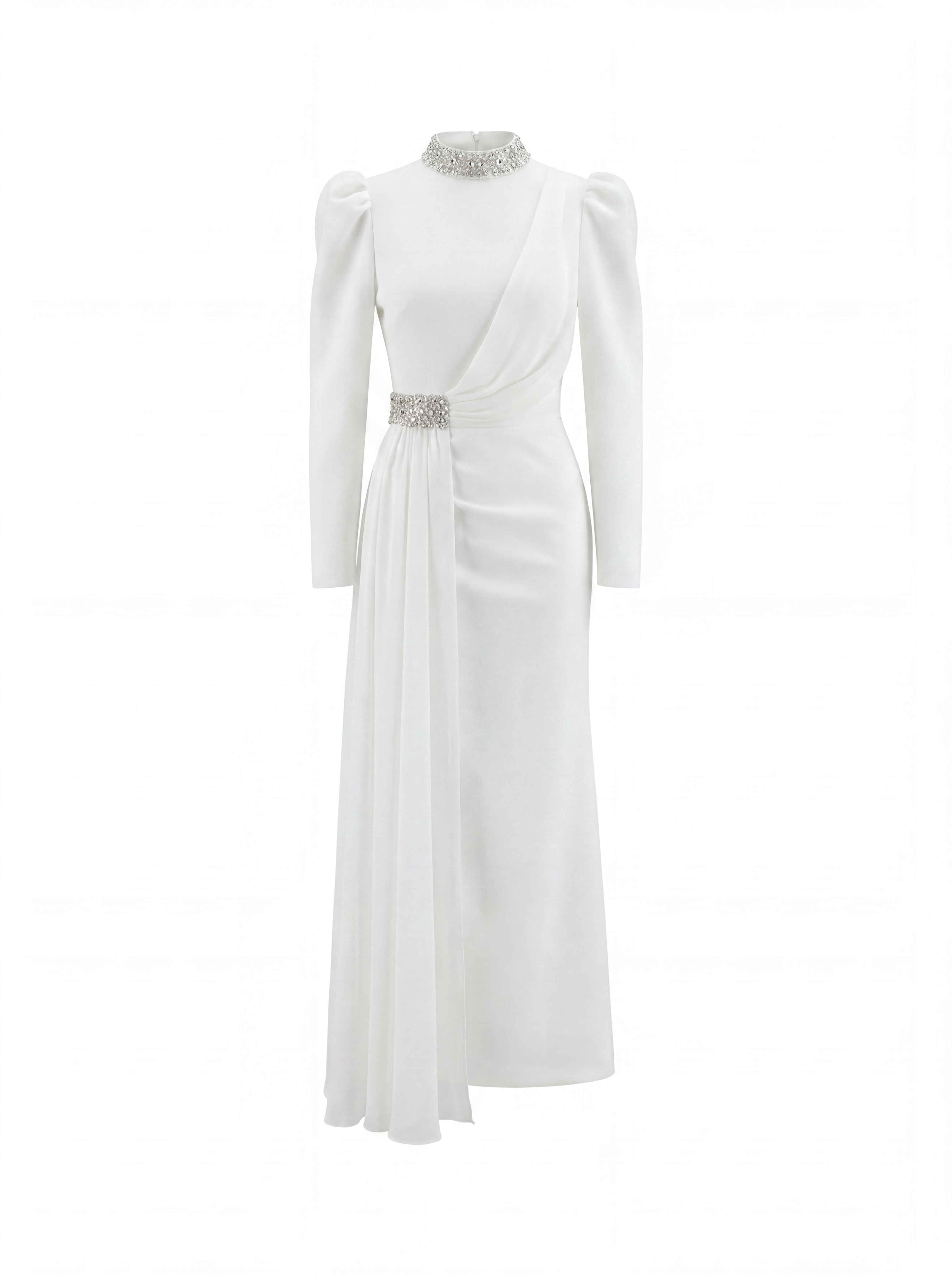 Crystal Embellished Draped Gown