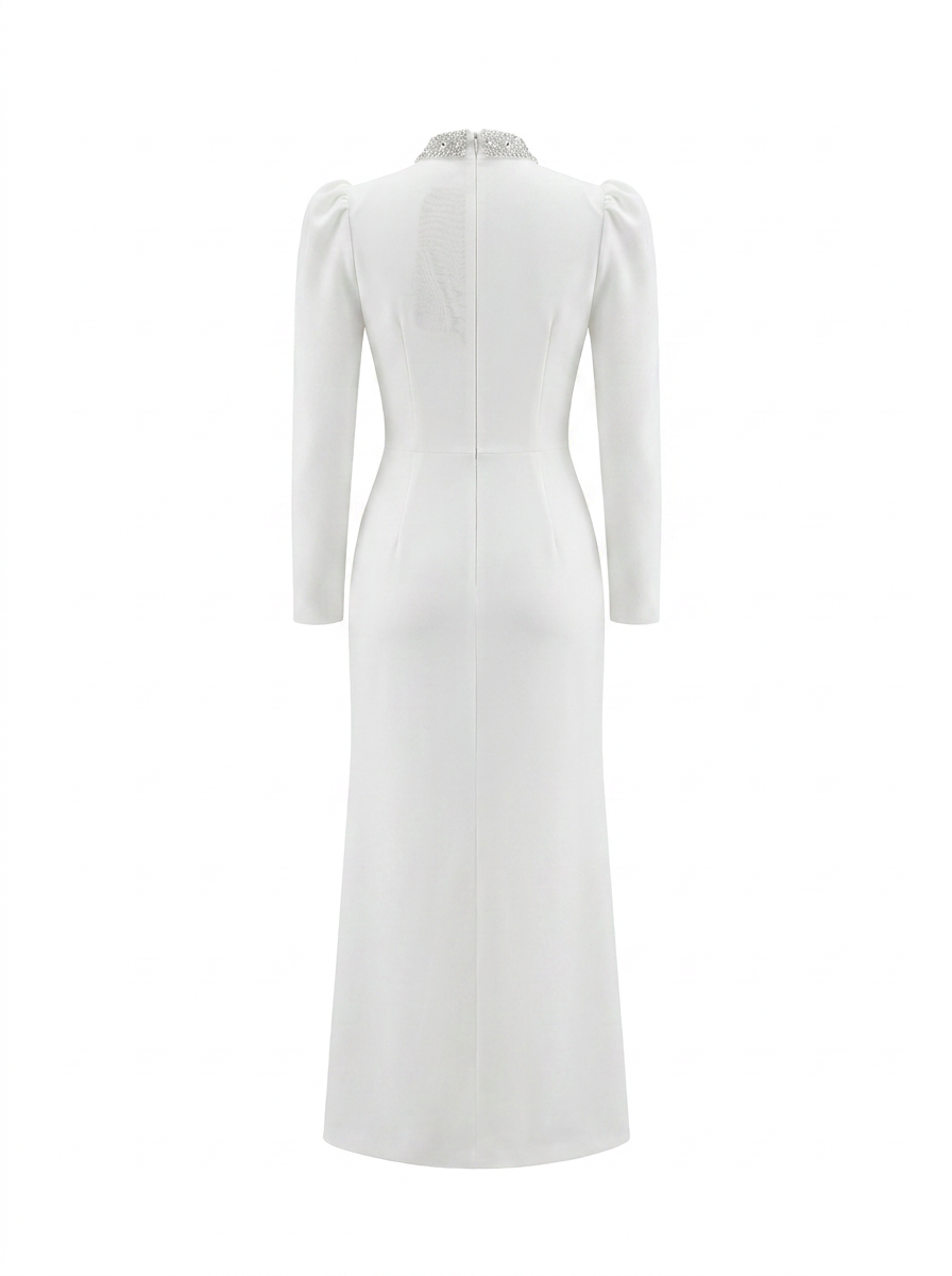 Crystal Embellished Draped Gown