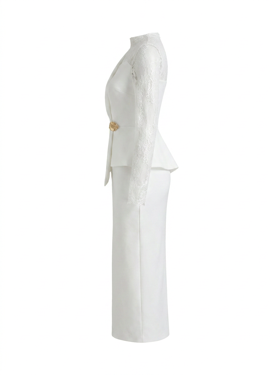 Ethereal Lace Bell-Sleeve Maxi Dress